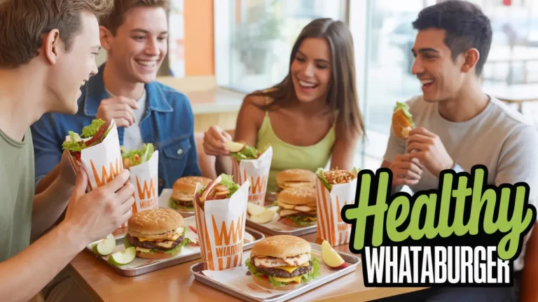 Whataburger Healthy Options - Best Diet-Friendly Choices 8 Smiling customer enjoying a healthy Whataburger meal with grilled sandwich, salad, and apple slices.
