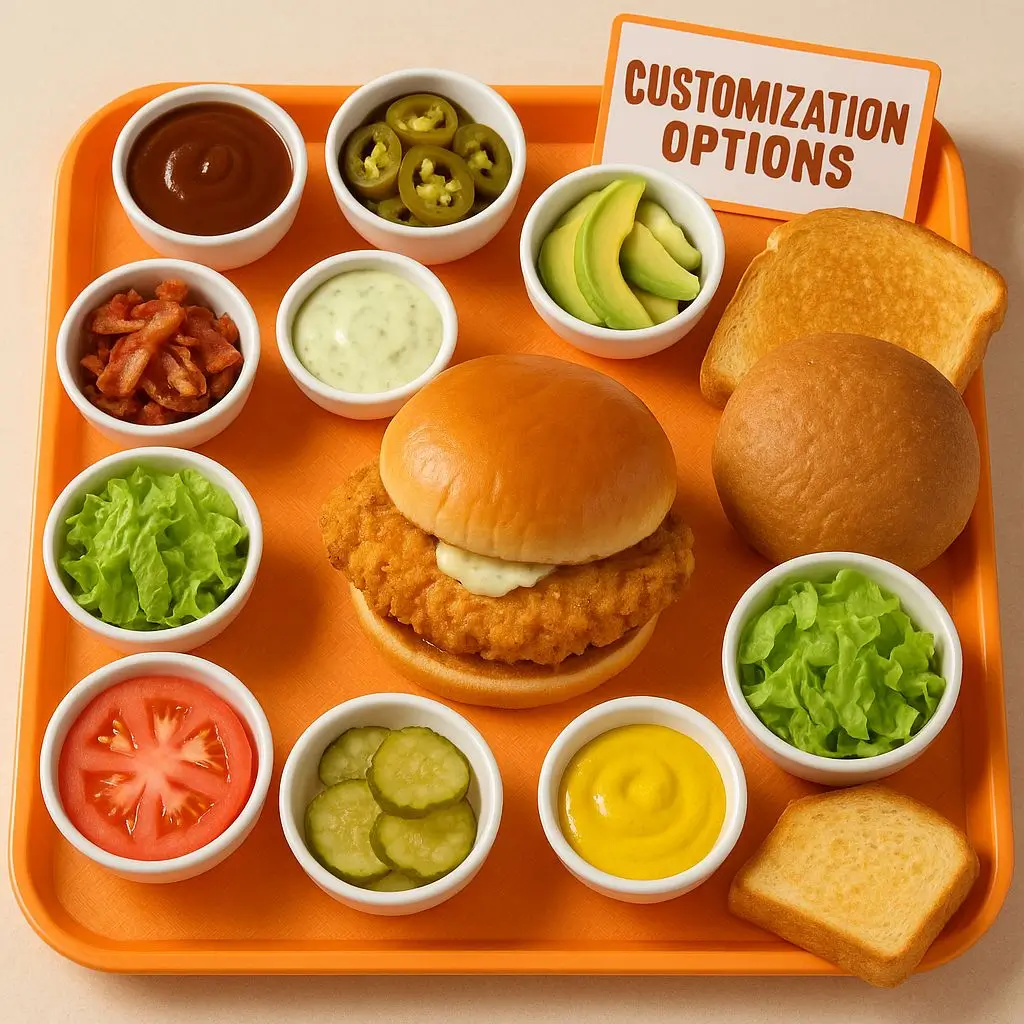 Whataburger Chicken Menu Customization Options